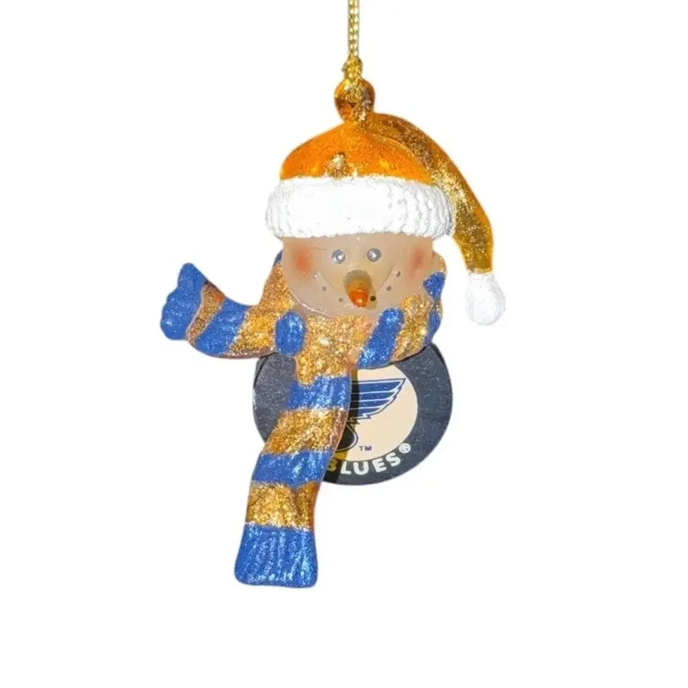 Scottish Christmas St Louis Blues Snowman Ornament NHL Hockey Puck Glitter 14671